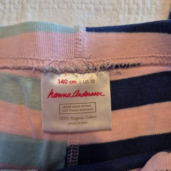 Hanna Andersson girls size size 140 or 10 pajama pants multi stripe & knee patch - Picture 3 of 5